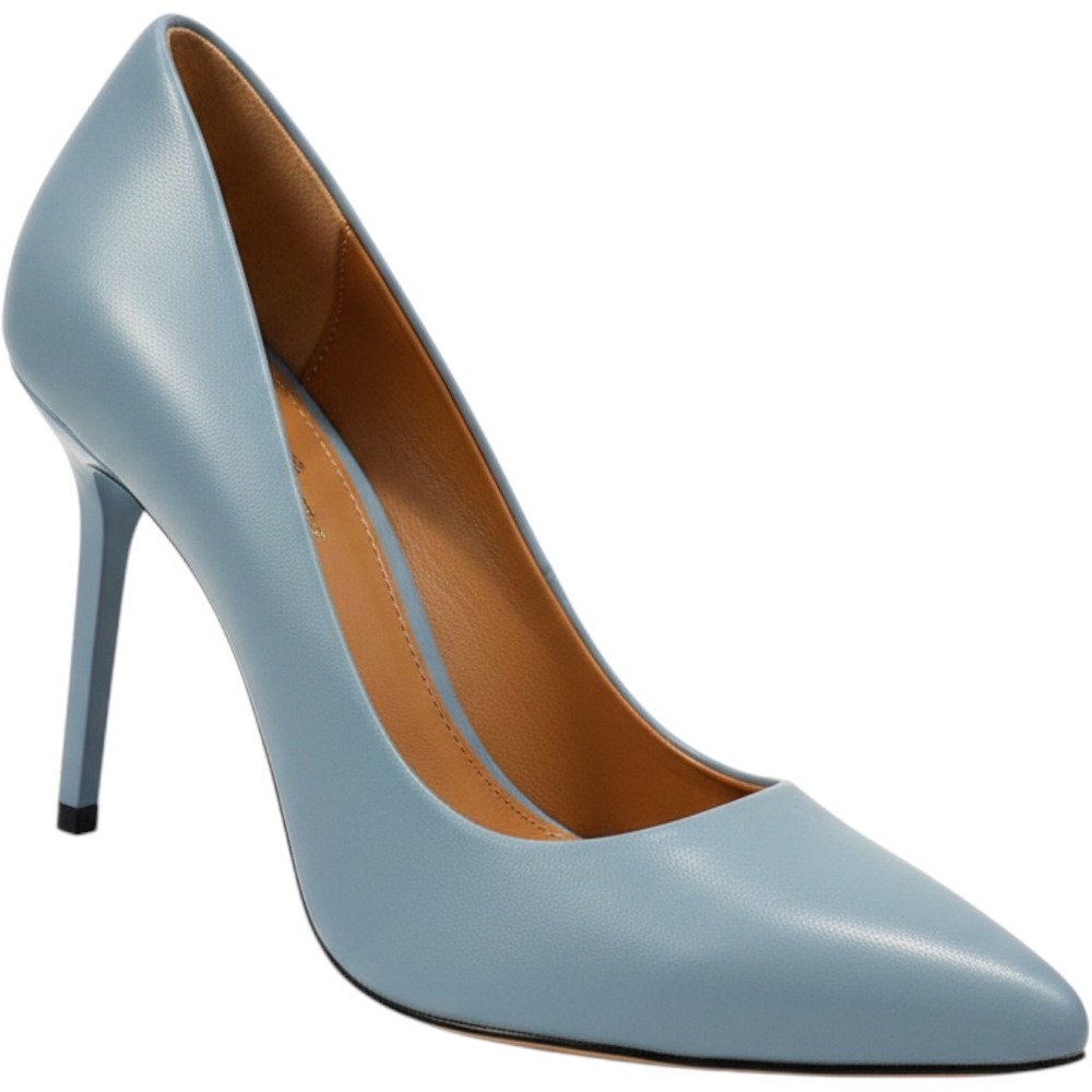 Marella Pointed Toe Stiletto Pumps Size 38 Blue Leather High Heels